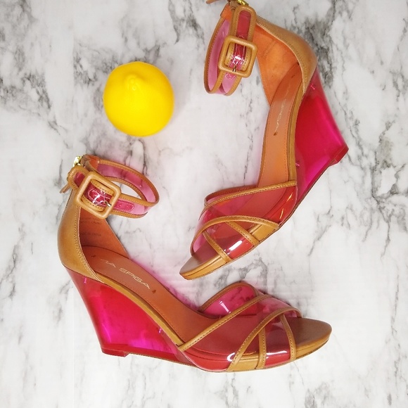 Via Spiga Shoes - Via Spiga 90's Neon PVC Ankle Strap Heels